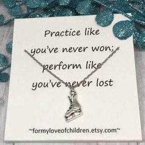 Figure Skating Necklace, Ice Skating Jewelry, Skater Gift, Ice Skate Charm Necklace, Skating Gift for Girls, Personalized Skater Necklace