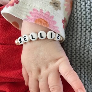Bijoux Bebe Bracelet Bebe Rose Clair Bracelet Prenom Perle Etsy