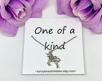 unicorn necklace- personalized gift - little girls unicorn- unicorn party gift - personalized necklace - children's unicorn gift