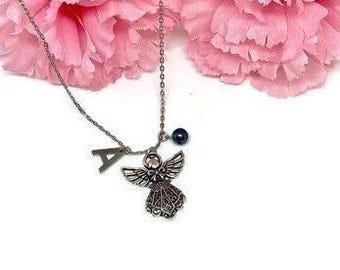 Silver Guardian Angel Necklace: Personalized Stainless Steel Pendant