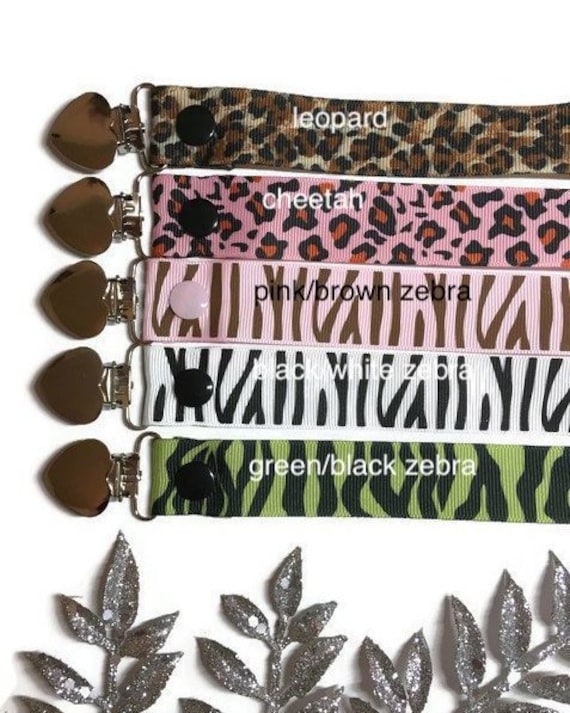 Pacifier Holder Animal Print Clip Pacifier Clip Zebra Print Etsy