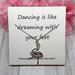 Personalized Ballerina Dance Necklace – Ballet Gift for Girls, Dancer Jewelry with Initial & Birthstone, Inspirational Ballet Charm Necklace