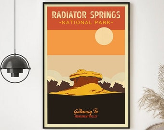 Radiator Springs National Park Poster, Vintage Disney National Parks Print, Disney Location Posters, Disney Travel Posters, Home Decor