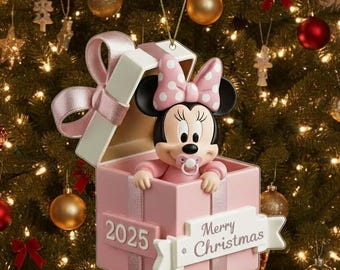 Personalized Minnie Disney Acrylic Ornament, 2025 Disney Minnie Christmas Ornament, Minnie Keepsake Decor Gift, Custom Name Ornament Gift
