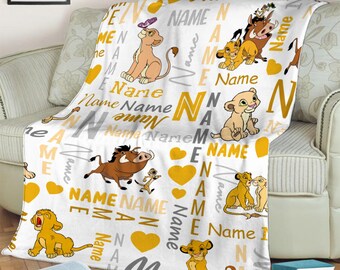 Disney Lion King Blanket, Personalized Lion King Blanket, Lion King Birthday Gift, Lion King Baby Gift, Lion King Birthday Gift Blanket