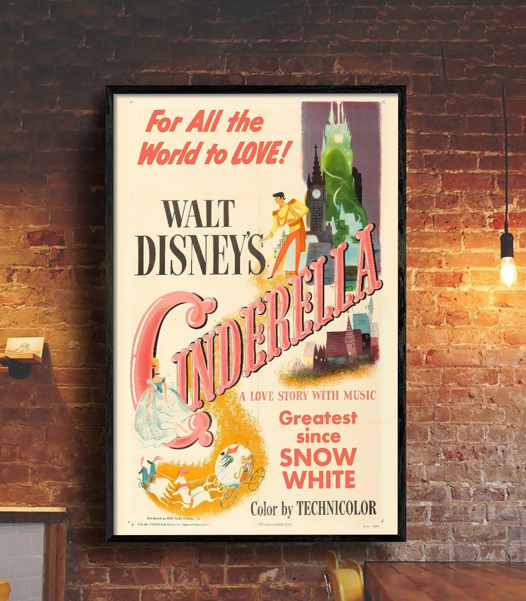 Vintage Cinderella Movie Poster Princess Cinderella Poster Vintage