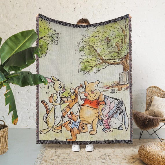 Disney Winnie the Pooh and Friends Woven Blanket, Winnie Pooh and