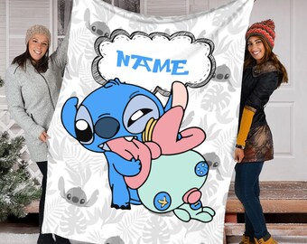 Personalized Baby Stitch Blanket, Disney Stitch Blanket, Lilo and Stitch Blanket , Ohana Means Family, Stitch Birthday Gifts