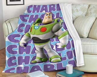 Customized Name Buzz Lightyear Blanket, Toy Story Blanket, Buzz Lightyear Baby Blanket, Magic Kingdom Gift, Baby Boy Blanket