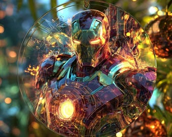 Personalized Iron Man Ornament, Iron Man Acrylic Ornament, Avengers Ornament, Custom Name Iron Man Xmas Ornament, Christmas 2025 Ornament