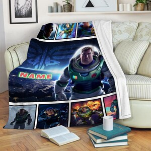 Personalized Name Disney Buzz Lightyear Blanket, Toy Story Characters Blanket, Toy Story Blanket, Blanket Birthday Gifts, Baby Throw Blanket image 5
