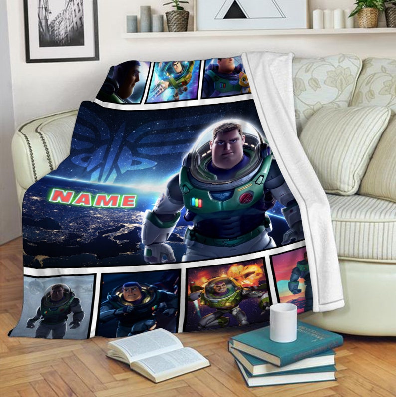 Personalized Name Disney Buzz Lightyear Blanket, Toy Story Characters Blanket, Toy Story Blanket, Blanket Birthday Gifts, Baby Throw Blanket image 5