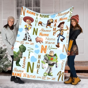Custom Name Toy Story Blanket, Woody And Friends Blanket, Disney Toy Story Blanket, Toy Story Characters Blanket, Blanket Gift Ideas image 1