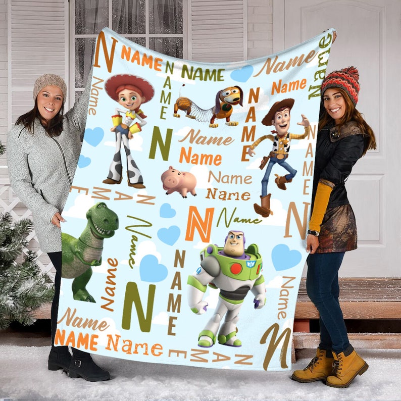 Custom Name Toy Story Blanket, Woody And Friends Blanket, Disney Toy Story Blanket, Toy Story Characters Blanket, Blanket Gift Ideas image 1