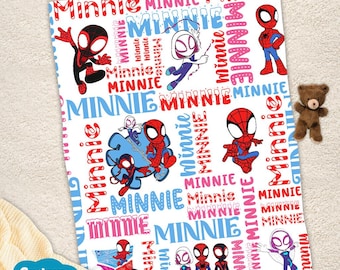Customized Spidey and His Amazing Friends Blanket, Spiderman Blanket, Disney Spidey Blanket, Gift For Kid, Birthday Gift