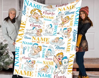 Manta personalizada con nombre de Hércules y Pegaso, manta de Hércules para bebé, regalo para niño, regalo de cumpleaños para bebé