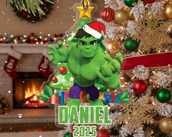 Custom Hulk Christmas Ornament , Giant American Hero Character Xmas Ornament, Customized 2025 Christmas Tree Decor Gift For Boy