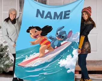 Lilo and Stitch Blanket, Personalized Disney Stitch Blanket, Stitch Ohana Blanket, Ohana Blanket, Stitch Birthday Blanket