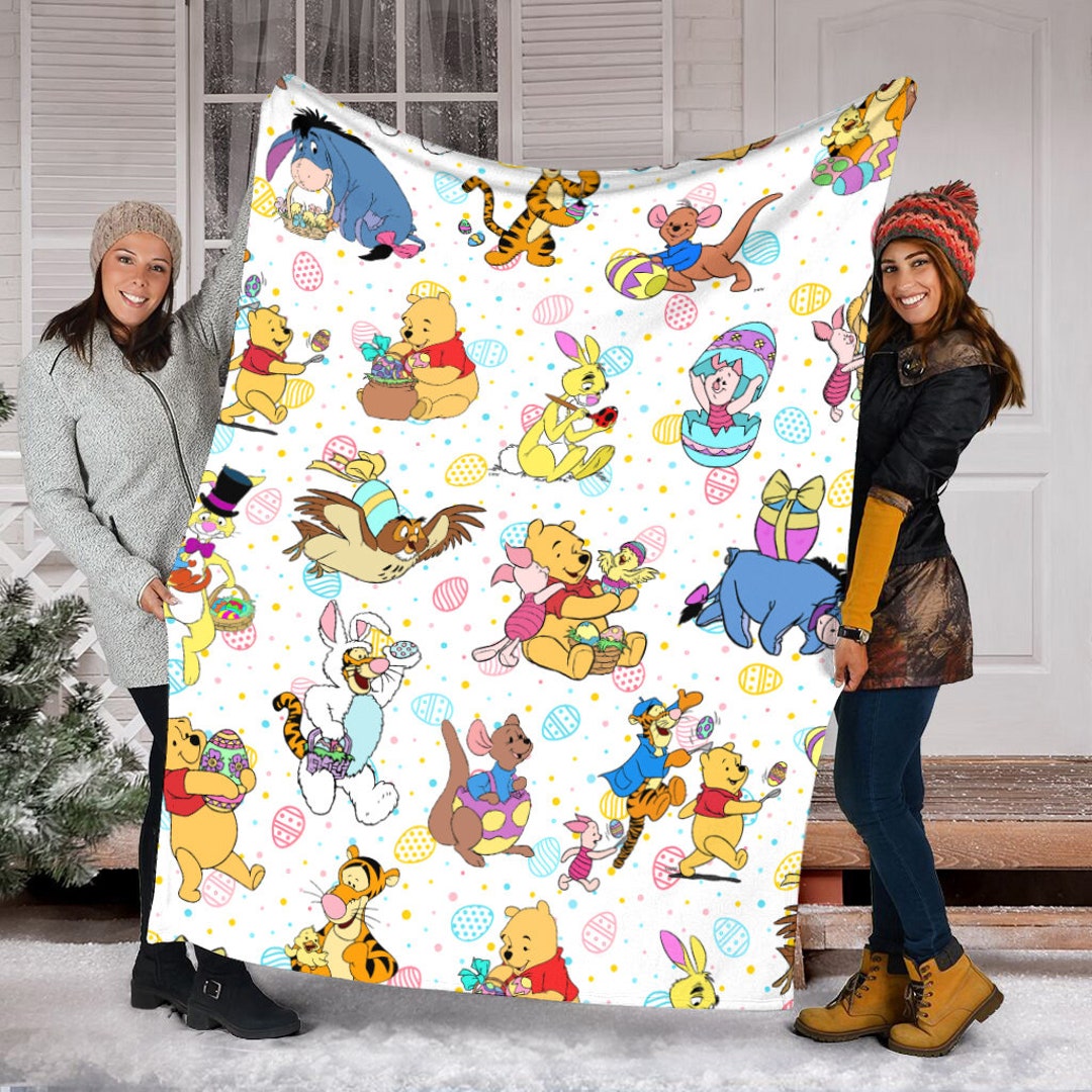 Pooh and Friends Easter Day Blanket, Pooh Bear Blanket, Winnie