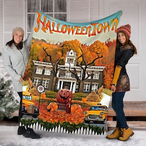 Halloweentown Fleece Blanket, HalloweenTown 1998 Blanket, Pumpkin Fall Blanket,Aesthetic Fall Bedroom Decor,HalloweenTown Fall,School Season