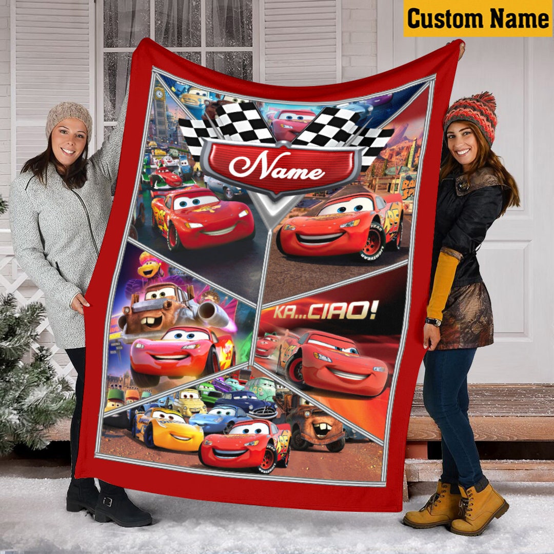 Personalized Name Cars Movies Blanket, Lightning Mcqueen Blanket