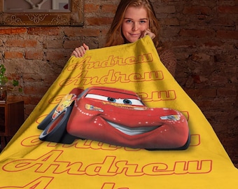 Customized Lightning McQueen Blanket, Cars Movie Blanket, Disney Cars Characters Blanket, Cars Blanket, Baby Boy Blanket