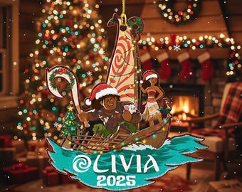 Disney Princess Moana Ornament, Personalized Moana Ornament, Custom Christmas Ornament, Disney Christmas ornament Moana Keepsake