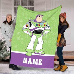 Custom Name Buzz Lightyear Blanket, Toy Story Characters Blanket, Toy Story Buzz Lightyear Blanket, Baby Throw Blanket