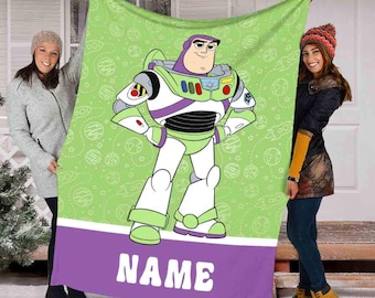 Custom Name Buzz Lightyear Blanket, Toy Story Characters Blanket, Toy Story Buzz Lightyear Blanket, Baby Throw Blanket