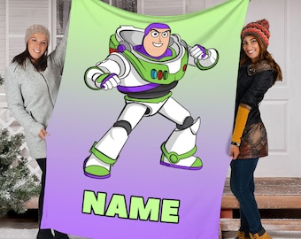 Personalized Name Buzz Lightyear Blanket, Toy Story Blanket, Disney Toy Story Blanket, Toy Story Characters Blanket, Blanket Birthday Gifts