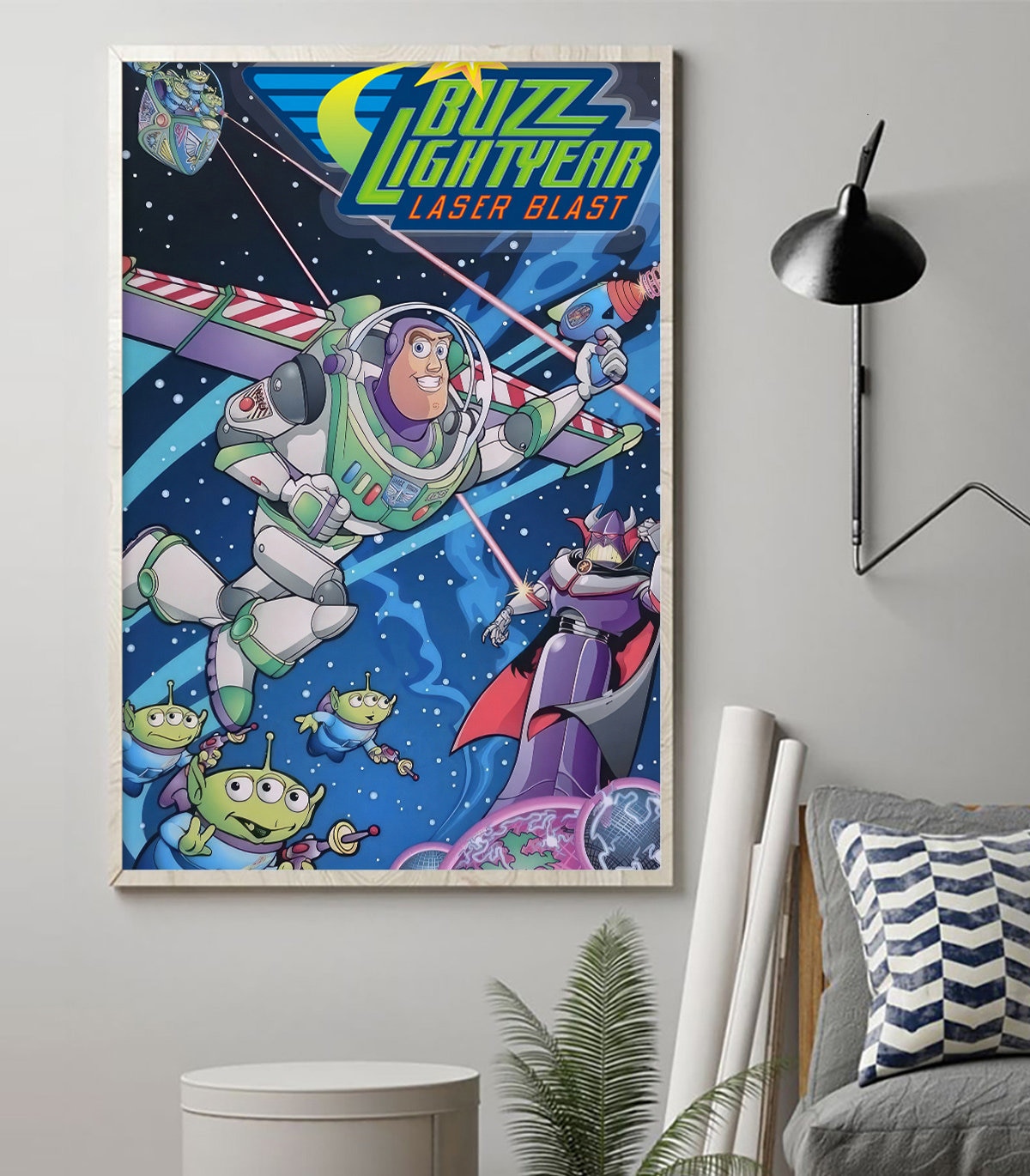 バズ・ライトイヤーとウッディのポスター壁掛けポスター額入り トイ