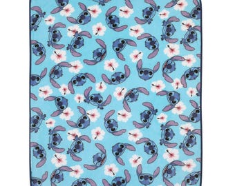Disney Stitch Fleece Blanket, Cartoon Stitch Blanket, Magic Kingdom Blanket, Birthday Gift For boy Girl, Disneyland Blanket, Baby Gift