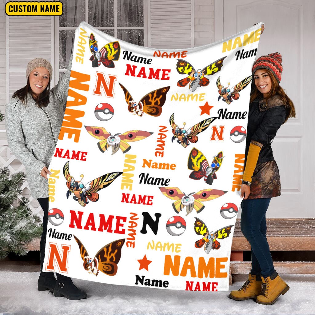 Personalized Name Mothra Blanket Cartoon Anime Blanket Custom Name Blanket Baby Shower Etsy