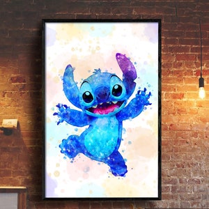 Cute Stitch Poster, Lilo And Stitch Printable, Disney Birthday Gift For Friends Family Women, Walt Disney Poster, Home Decoration