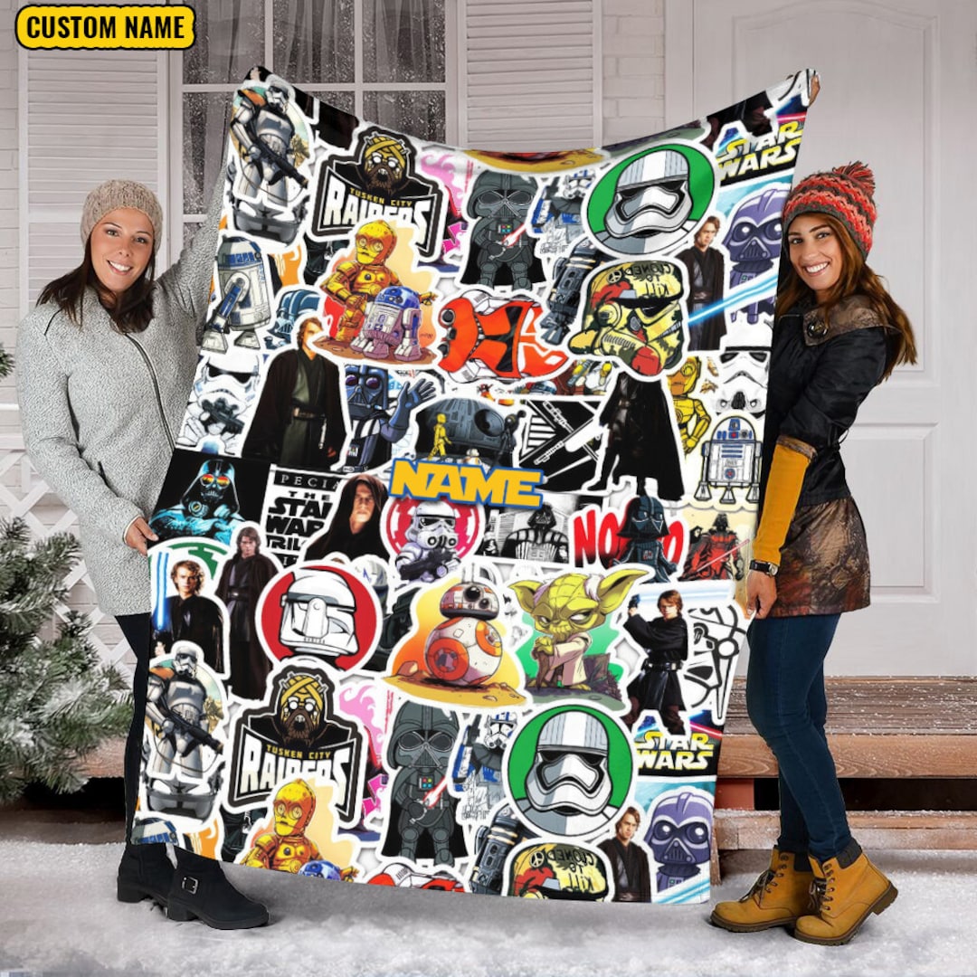 Star Wars Blanket, Personalized Name Star Wars Characters Blanket, Baby