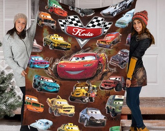 Personalized Name Cars Movies Blanket, Thunder Hollow Blanket, Lightning McQueen Blanket, Disney Cars Blanket, Cars Movie Characters Blanket