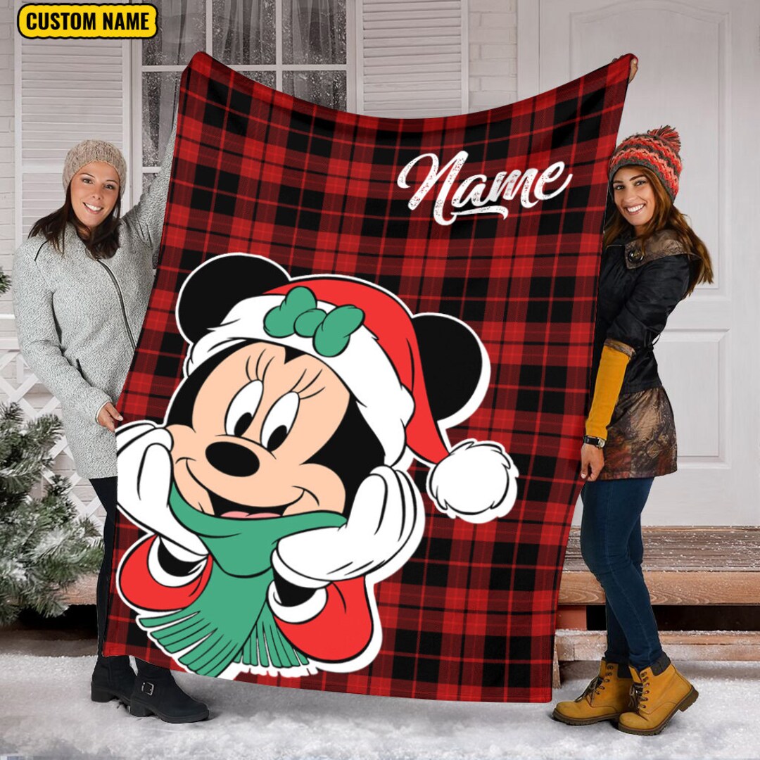 Personalized Name Christmas Minnie Blanket Christmas Disney Etsy