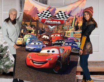 Personalized Name Cars Movies Blanket , Lightning MCQueen Baby Blanket, Disney Cars Blanket, Cars Movie Characters Blanket