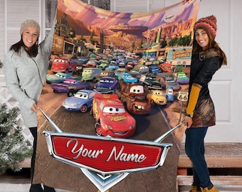 Personalized Name Disney Cars Movie Blanket, Lightning McQueen Baby Blanket, Disney Cars Blanket, Cars Movie Characters Blanket