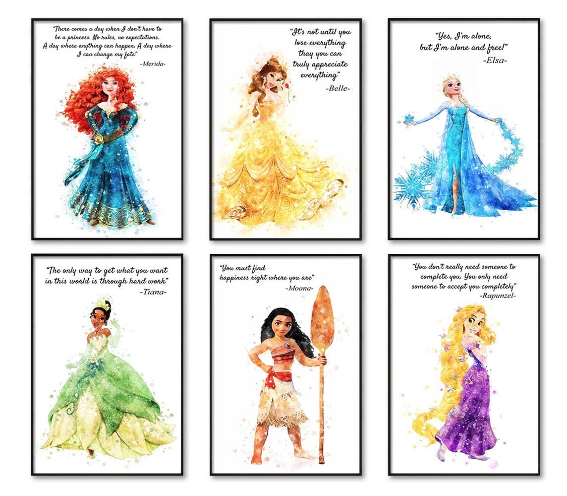 Princess Inspiration Disney Princess Motivational Quote Poster, Princess Printable ...