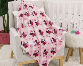 Disney Cartoon Mouse Pink Blanket, Disneyland Magic Kingdom Blanket, Disney Birthday Girl Boy Gift, Disneyland Blanket, Baby Shower Gift