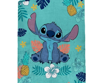 Lilo And Stitch Fleece Blanket, Stitch Tropical Blanket, Magic Kingdom Blanket, Birthday Gift, Disneyland Blanket, Baby Gift