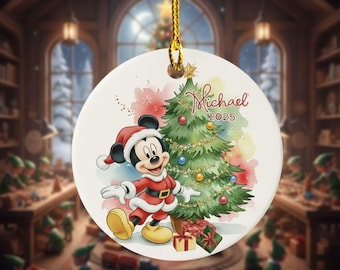 Personalized Mouse Christmas Ornament 2025, Custom Name Christmas Ornament, Christmas Keepsake, Boy Birthday Christmas, Home Decor