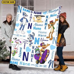 Personalized  Name Personalized Go Dog Go Blanket, Go Dog Go Blanket, , Custom Blanket with Name, Birthday Gift, Cartoon Blanket