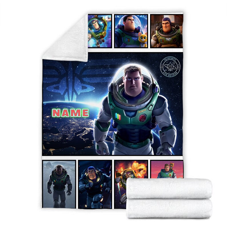 Personalized Name Disney Buzz Lightyear Blanket, Toy Story Characters Blanket, Toy Story Blanket, Blanket Birthday Gifts, Baby Throw Blanket image 6