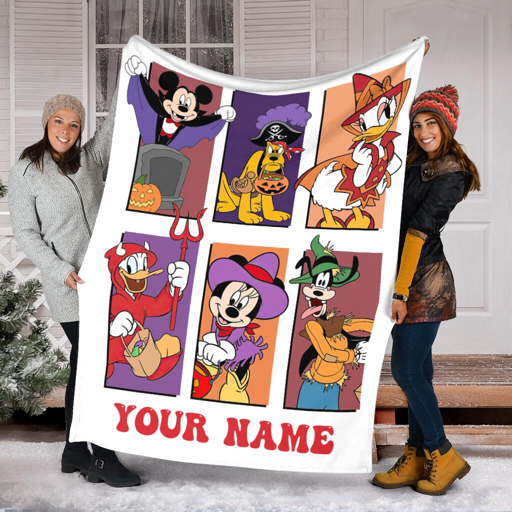 Discover Custom Disney Halloween Blanket, Mantas de Personajes Dibujos de Disney para Halloween