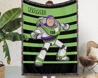 Personalized Name Toy Story Buzz Lightyear Blanket, Toy Story Fleece Mink Sherpa Blanket, Disney Toy Story Blanket, Baby Shower Gift