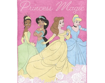 All Princess Disney Fleece Blanket, Disneyland Magic Kingdom Blanket, Birthday Girl Gift, Baby Shower Gift, Blanket Gift for Daughter