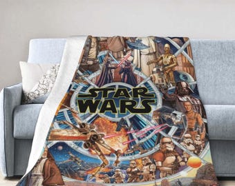 Star Wars Character Blanket, Galaxy's Edge Blanket, Disney Star Wars Fleece Blankets Gifts for Girls Fleece Blanket, Baby Shower Gift