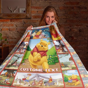 Personalized Winnie the Pooh Blanket, Pooh Bear Blanket, Winnie the